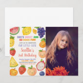 Uitnodiging voor de verjaardag van helder tropisch (Voorkant / Achterkant)