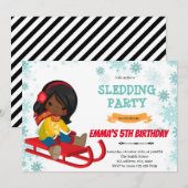 Uitnodiging voor de verjaardag van het meisje (Voorkant / Achterkant)