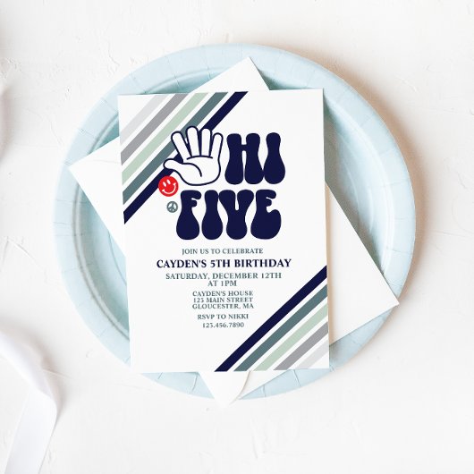 Uitnodiging voor de verjaardag van Hi Vijf Retro S