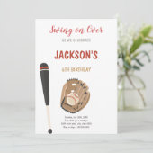 Uitnodiging voor de verjaardag van honkbalsporten (Staand voorkant)