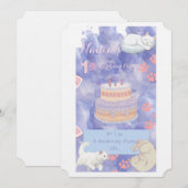 Uitnodiging voor de verjaardag van katten (Voorkant / Achterkant)