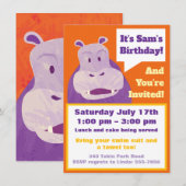 Uitnodiging voor de verjaardag van kinderen, Happy (Voorkant / Achterkant)