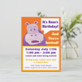 Uitnodiging voor de verjaardag van kinderen, Happy (Staand voorkant)