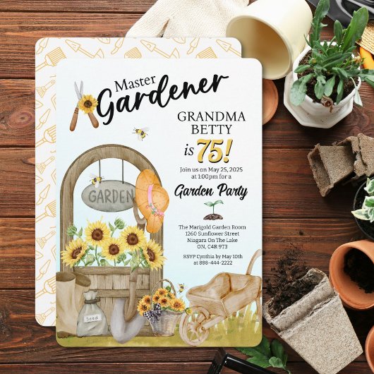 Uitnodiging voor de verjaardag van Master Gardener