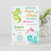 Uitnodiging voor de verjaardag van Mermicorn en Dr (Staand voorkant)