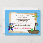 Uitnodiging voor de verjaardag van piraten en haai (Achterkant)