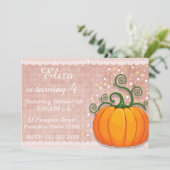 Uitnodiging voor de verjaardag van Pumpkin, Herfst (Staand voorkant)