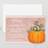 Uitnodiging voor de verjaardag van Pumpkin, Herfst (Voorkant / Achterkant)