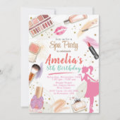 Uitnodiging voor de verjaardag van Spa. Glam up ma (Voorkant)