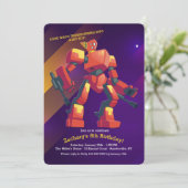 Uitnodiging voor de verjaardag van Transformer Rob (Staand voorkant)