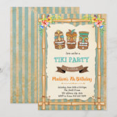 Uitnodiging voor de verjaardag van Tropical luau t (Voorkant / Achterkant)