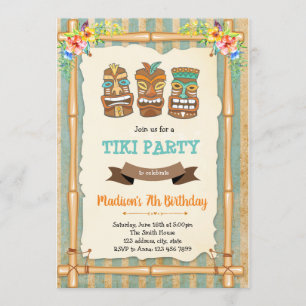 Uitnodiging voor de verjaardag van Tropical luau t