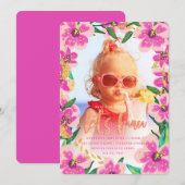 uitnodiging voor de verjaardag van tropische luau (Voorkant / Achterkant)