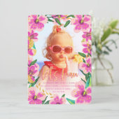 uitnodiging voor de verjaardag van tropische luau (Staand voorkant)