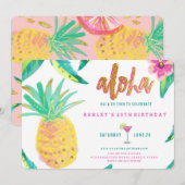 uitnodiging voor de verjaardag van tropische luau (Voorkant / Achterkant)