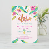 uitnodiging voor de verjaardag van tropische luau (Staand voorkant)