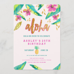 uitnodiging voor de verjaardag van tropische luau