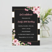 Uitnodiging voor de verjaardag van volwassenen Zwa (Staand voorkant)