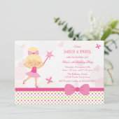 Uitnodiging voor de verjaardagsfeestdag van Cute b (Staand voorkant)