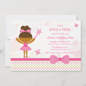 Uitnodiging voor de verjaardagsfeestdag van Fairy  (Voorkant)