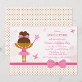 Uitnodiging voor de verjaardagsfeestdag van Fairy  (Voorkant / Achterkant)