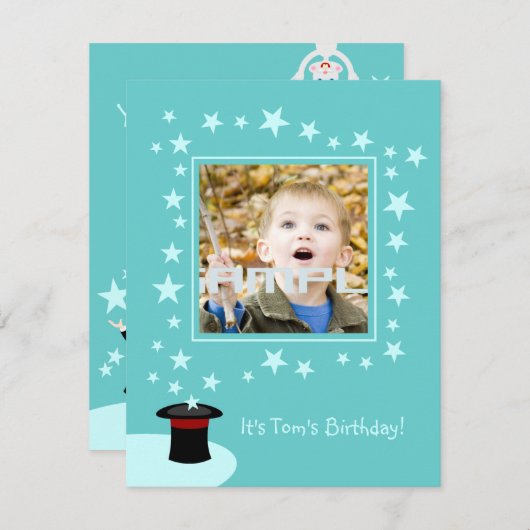 Uitnodiging voor de verjaardagsfeestdag van het ki (Voorkant / Achterkant)