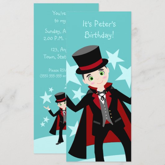 Uitnodiging voor de verjaardagsfeestdag van het ki (Voorkant / Achterkant)