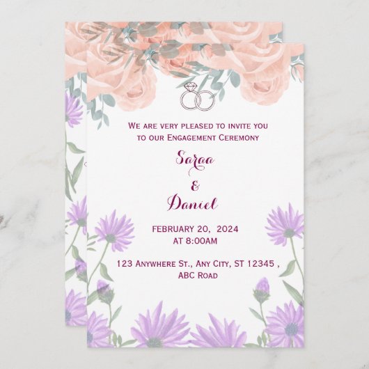 Uitnodiging voor de verloving (Voorkant / Achterkant)