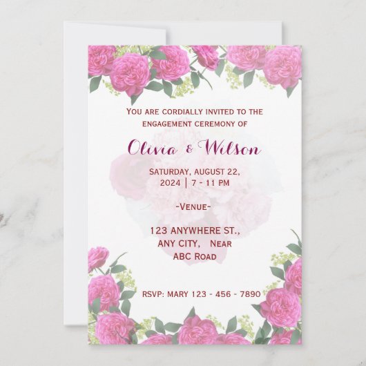 Uitnodiging voor de Verloving (Voorkant)