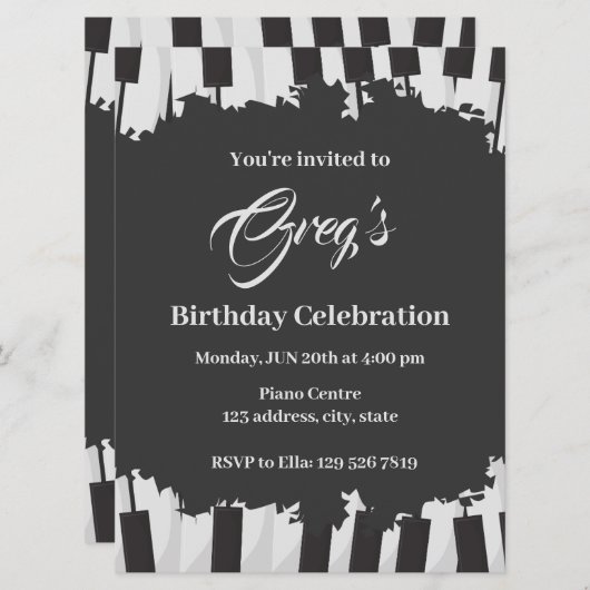 uitnodiging voor de viano (Voorkant / Achterkant)