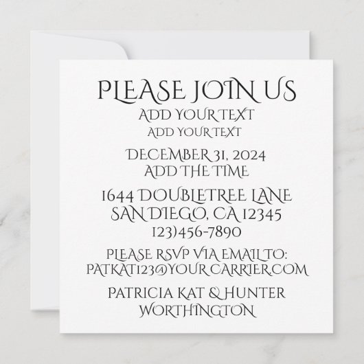 UITNODIGING VOOR DE VIERING (Achterkant)