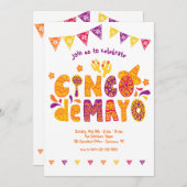 Uitnodiging voor de viering van Cinco de Mayo (Voorkant / Achterkant)