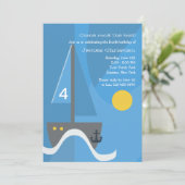 Uitnodiging voor de viering van een zeilboot (Staand voorkant)