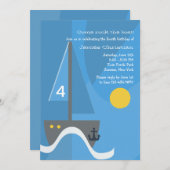 Uitnodiging voor de viering van een zeilboot (Voorkant / Achterkant)
