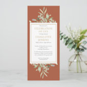 Uitnodiging voor de viering van het leven bij de u (Staand voorkant)