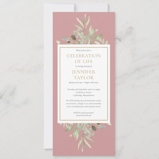 Uitnodiging voor de viering van het leven bij een (Voorkant)