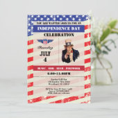 Uitnodiging voor de viering van Independence Day.  (Staand voorkant)