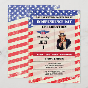 Uitnodiging voor de viering van Independence Day.