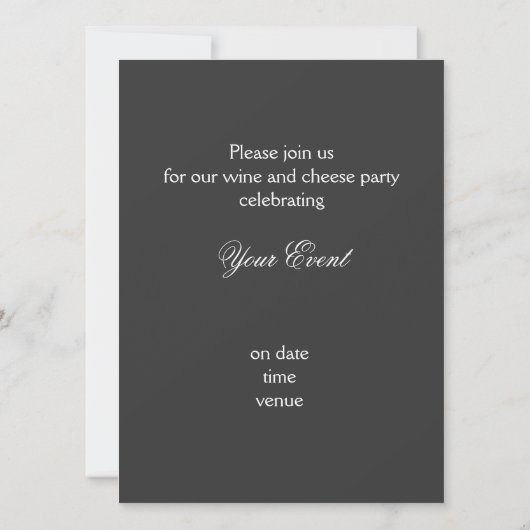 Uitnodiging voor de viering van wijn- en kaasmaker (Achterkant)