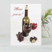 Uitnodiging voor de viering van wijn- en kaasmaker (Staand voorkant)