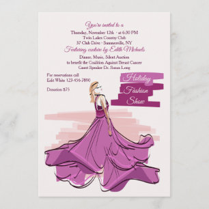 Uitnodiging voor de Violet Gown Mode Show