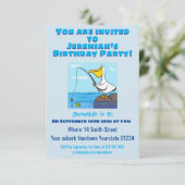 Uitnodiging voor de visserij op pelikaanse cartoon (Staand voorkant)