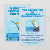 Uitnodiging voor de visserij op pelikaanse cartoon (Voorkant / Achterkant)