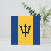Uitnodiging voor de vlag van Barbados (Staand voorkant)