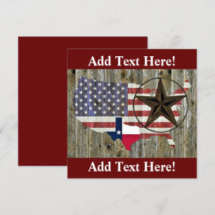 Uitnodiging voor de vlag van Texas Lone Star State
