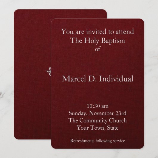 Uitnodiging voor de volwassenendoop (Voorkant / Achterkant)