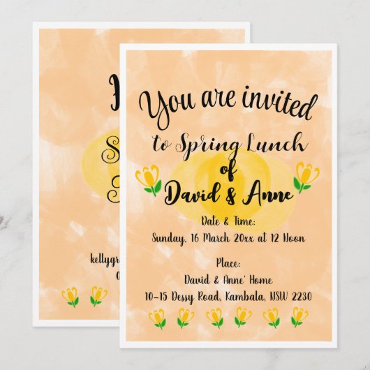 Uitnodiging voor de voorjaarslunch (Voorkant / Achterkant)