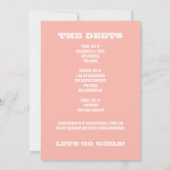 Uitnodiging voor de vrijgezellenfeest 'Bride's Las (Achterkant)