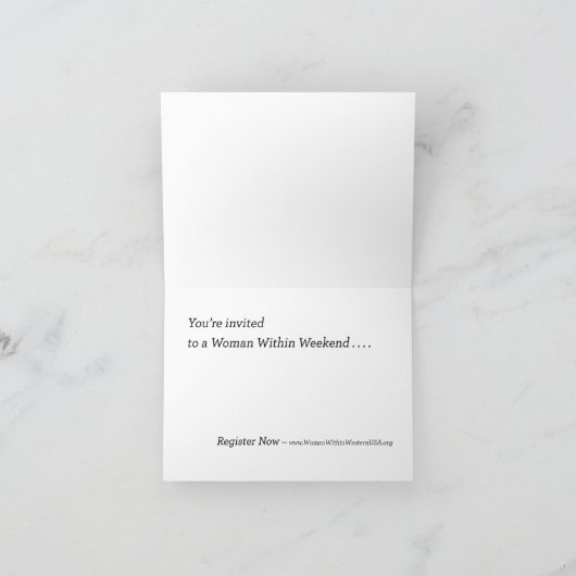 Uitnodiging voor de Vrouw binnen Weekend (Binnen)