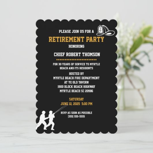 Uitnodiging voor de vuurhoofdpartij (Staand voorkant)